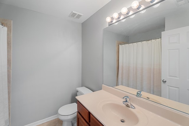 2366 Georgetown Cir, Aurora, IL 60503 - full bath featuring visible vents, toilet, tile patterned flooring, and vanity
