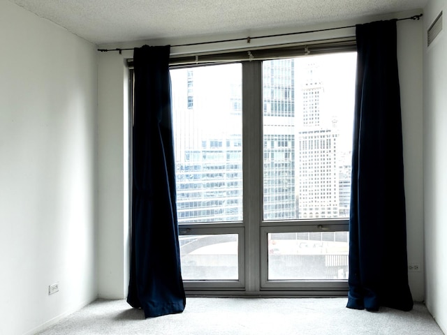 440 N Wabash St Unit 1807, Chicago, IL 60611 - unfurnished room featuring visible vents, a textured ceiling, and carpet flooring