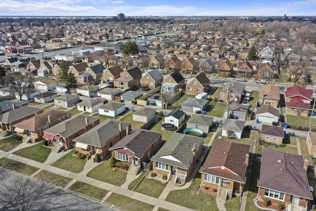 aerial view with a residential view