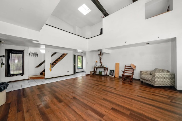 3917 Sunset Ave, Markham, IL 60428 - interior space with stairs, high vaulted ceiling, and wood finished floors