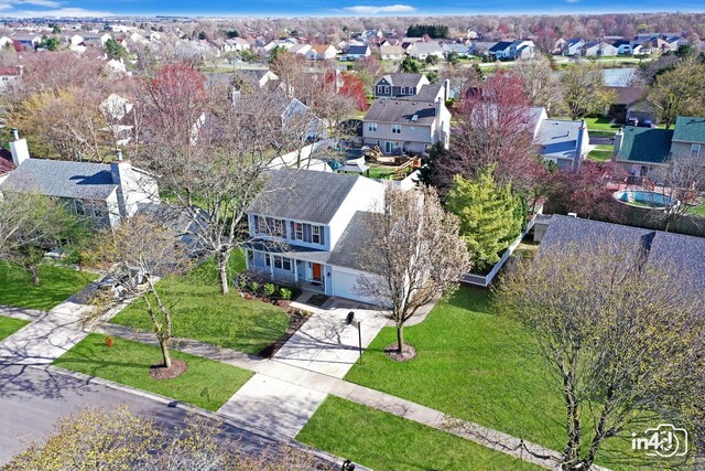 bird's eye view featuring a residential view