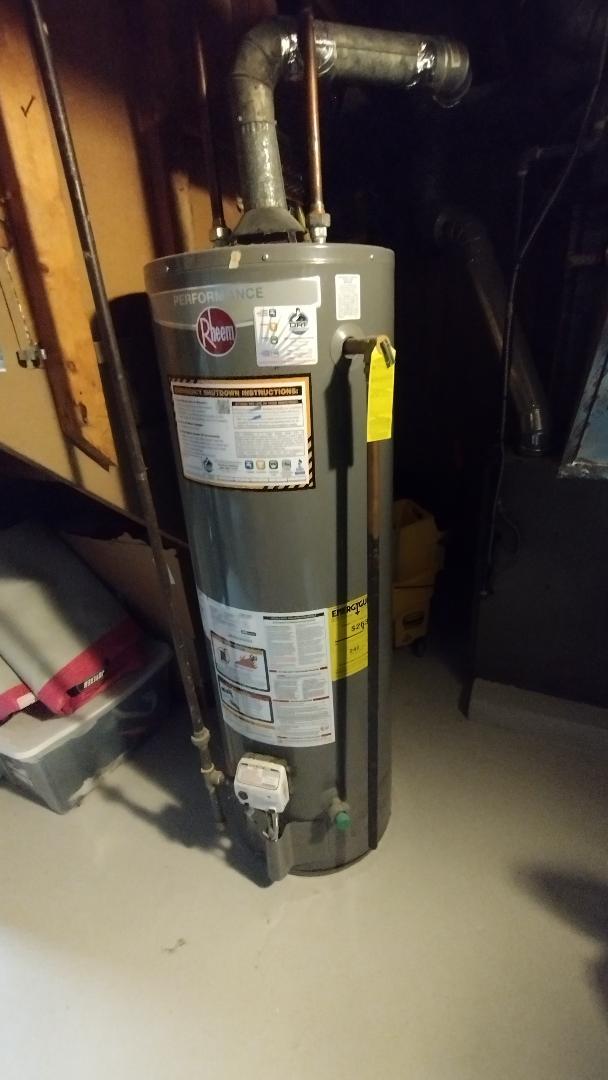 utilities featuring gas water heater