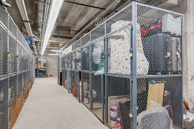 storage room featuring an exterior structure