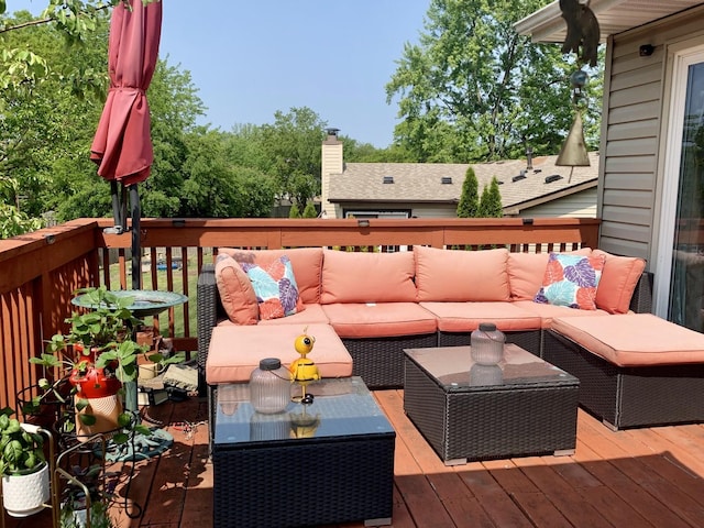 5621 Fernwood Ct, Matteson, IL 60443 - deck featuring an outdoor living space