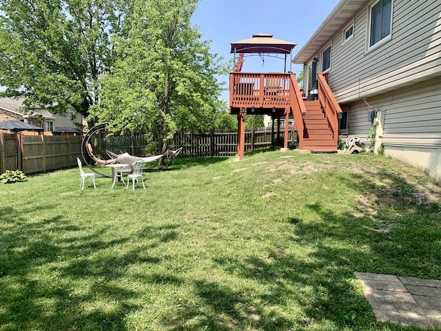 5621 Fernwood Ct, Matteson, IL 60443 - view of yard featuring stairway and a deck
