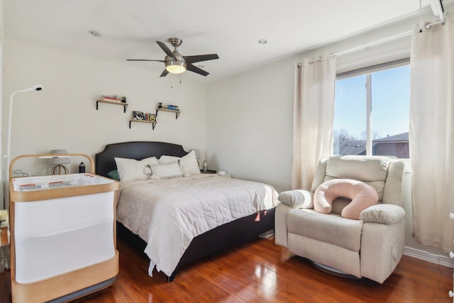 5621 Fernwood Ct, Matteson, IL 60443 - bedroom with wood finished floors and a ceiling fan