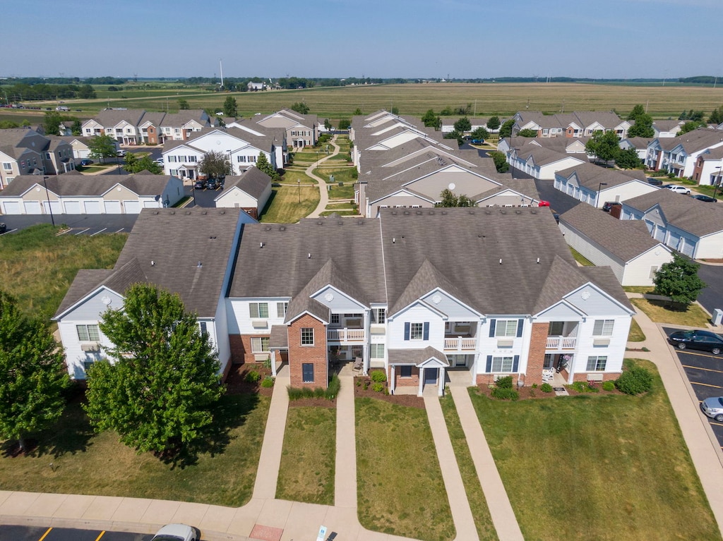 aerial view with a residential view