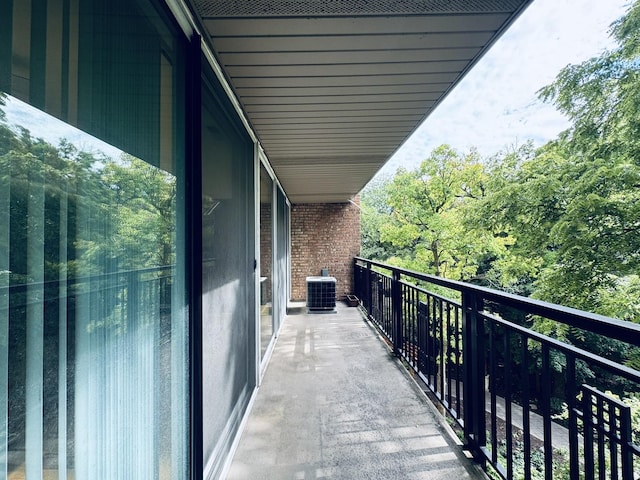balcony featuring central AC