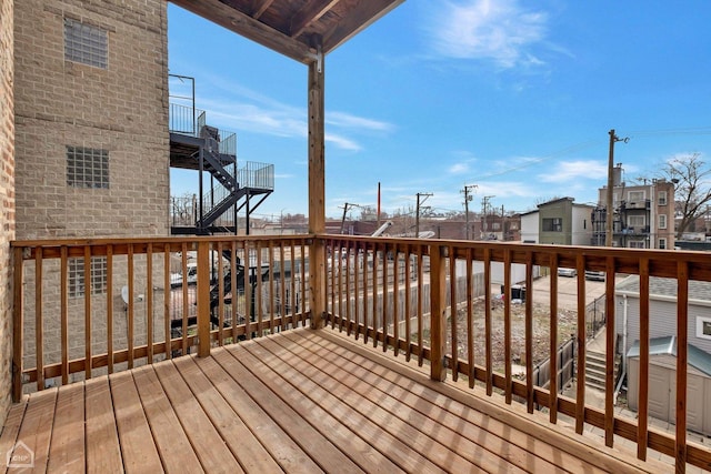 wooden deck with stairway