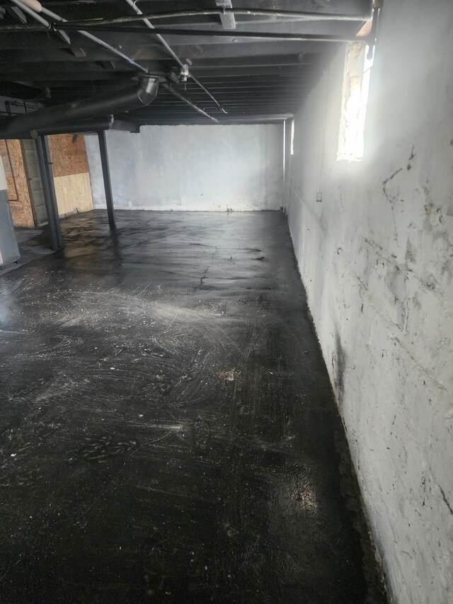 view of unfinished below grade area