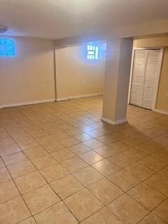 below grade area with baseboards