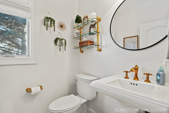 half bathroom featuring a sink and toilet