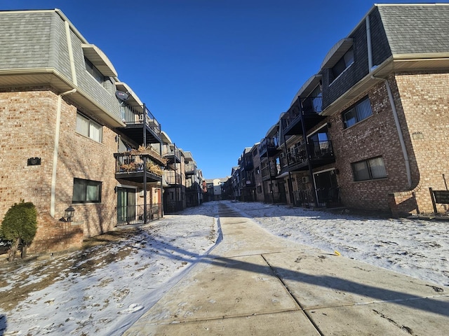 view of road with a residential view