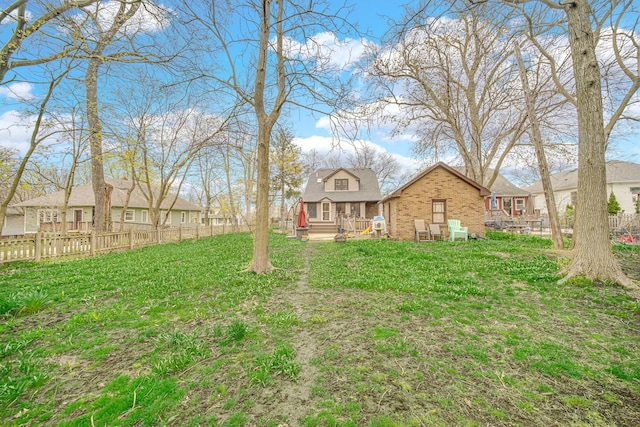 1739 Cedar Rd, Homewood, IL 60430 - view of yard featuring covered porch, fence, and a residential view