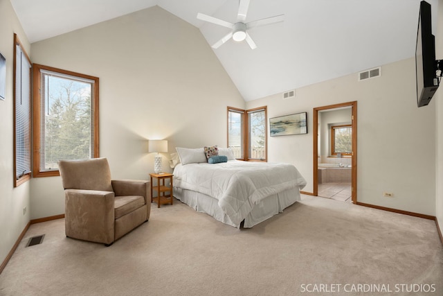 523 Ingalton Ave, West Chicago, IL 60185 - carpeted bedroom with visible vents and high vaulted ceiling