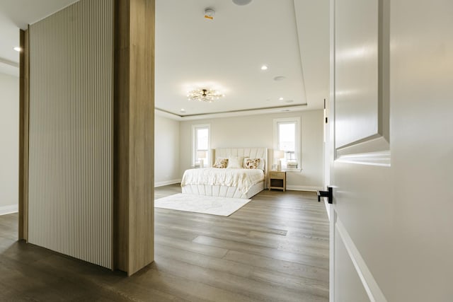 1906 Lee St, Des Plaines, IL 60018 - bedroom with recessed lighting, wood finished floors, and baseboards