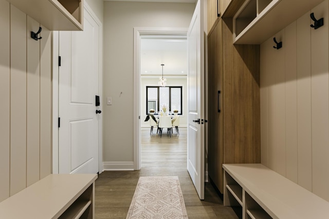 1906 Lee St, Des Plaines, IL 60018 - mudroom featuring dark wood-style flooring and baseboards