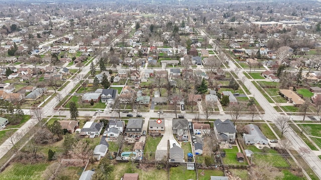 aerial view with a residential view