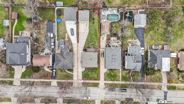 aerial view with a residential view