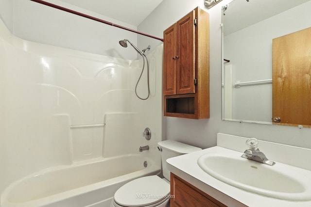 633 Mendota Ln, Romeoville, IL 60446 - bathroom featuring toilet, vanity, and tub / shower combination