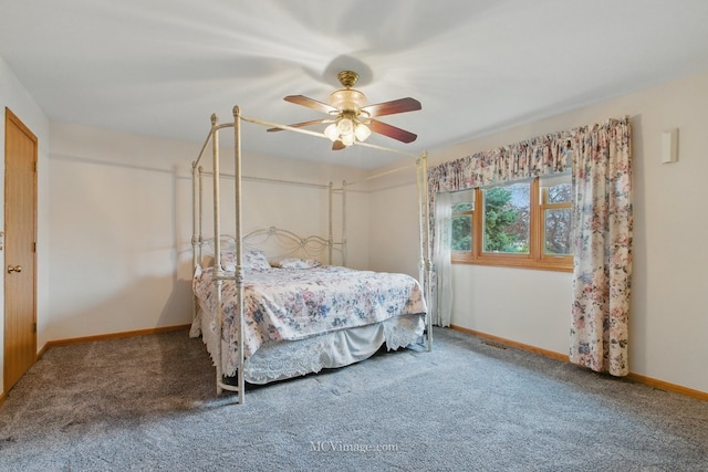 633 Mendota Ln, Romeoville, IL 60446 - carpeted bedroom with visible vents, baseboards, and a ceiling fan