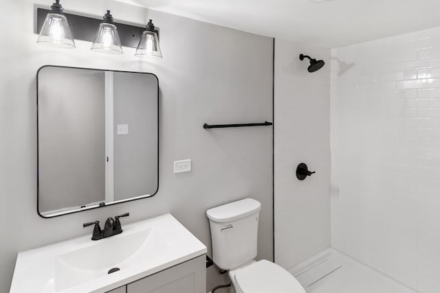 753 Rogers Rd, Romeoville, IL 60446 - bathroom with toilet, vanity, and a tile shower