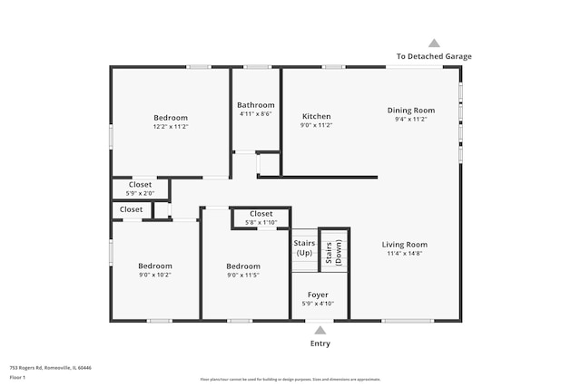 753 Rogers Rd, Romeoville, IL 60446 - floor plan