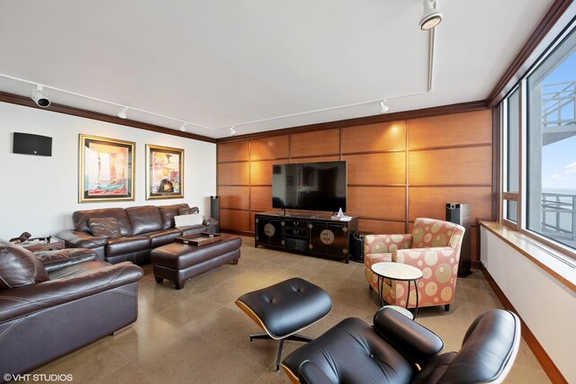 1300 N Lake Shore Dr Unit 25B, Chicago, IL 60610 - living room with rail lighting and light tile patterned flooring