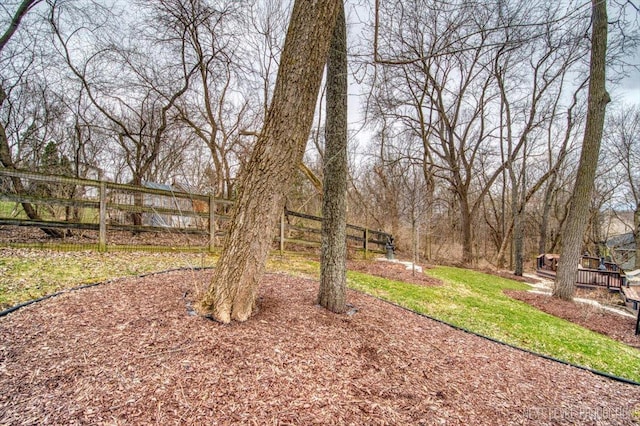 view of yard with fence