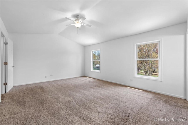 413 Edinburgh Ln, West Dundee, IL 60118 - carpeted empty room with a ceiling fan, baseboards, and lofted ceiling