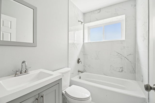 half bathroom with baseboards, toilet, vanity, and wood finished floors