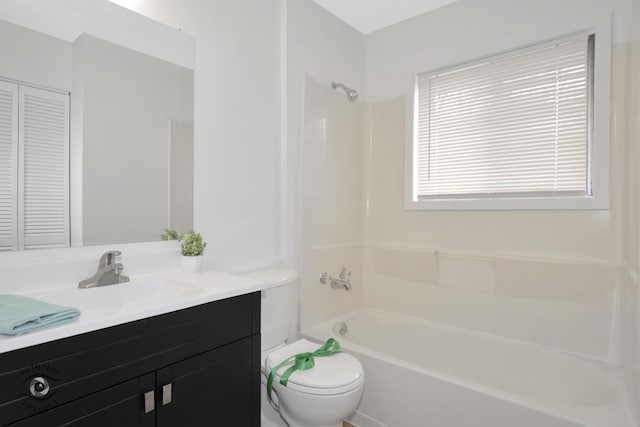22426 Yates Ave, Sauk Village, IL 60411 - bathroom featuring a closet, toilet, vanity, and shower / bathtub combination