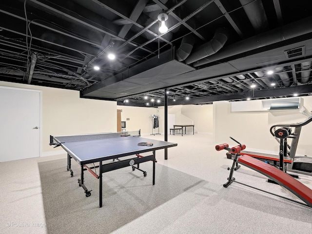 rec room with visible vents