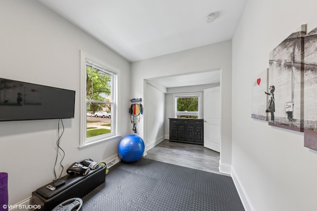 6317 W Roscoe St, Chicago, IL 60634 - workout room featuring plenty of natural light and carpet floors