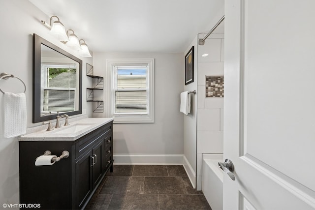 6317 W Roscoe St, Chicago, IL 60634 - bathroom with vanity and shower / bathtub combination