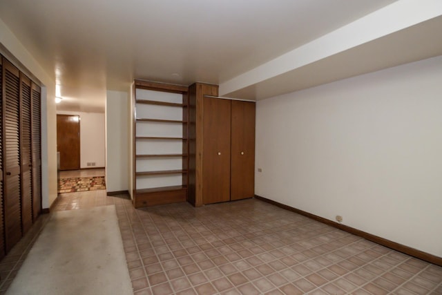 below grade area with baseboards
