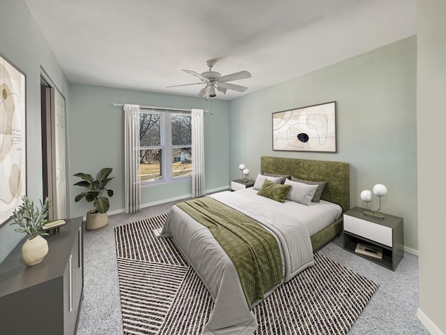 232 Southfield Dr, Vernon Hills, IL 60061 - bedroom with baseboards, carpet flooring, and ceiling fan