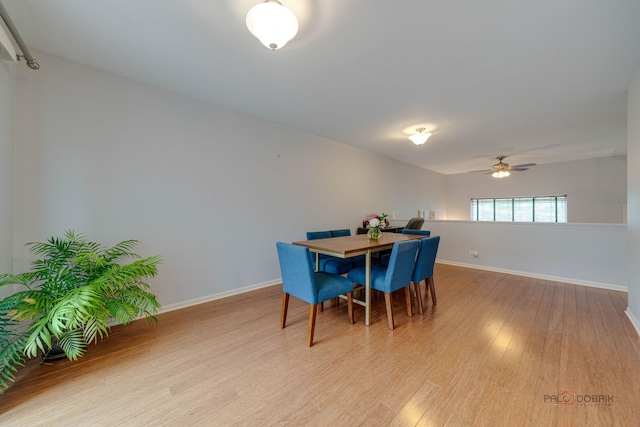 4553 W Hill Ave Unit 3, Waukegan, IL 60085 - dining space featuring light wood-style flooring, baseboards, and ceiling fan