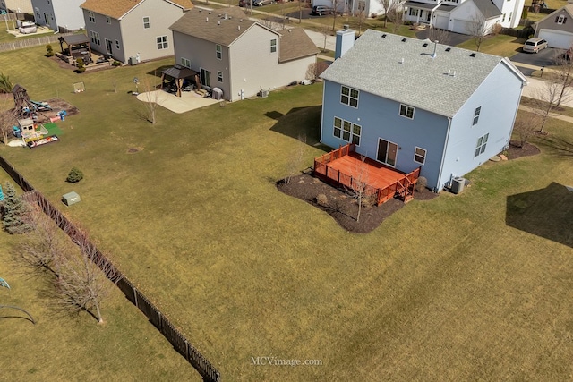 aerial perspective of suburban area