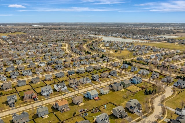 aerial overview of property's location with nearby suburban area