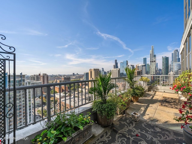 balcony featuring a city view