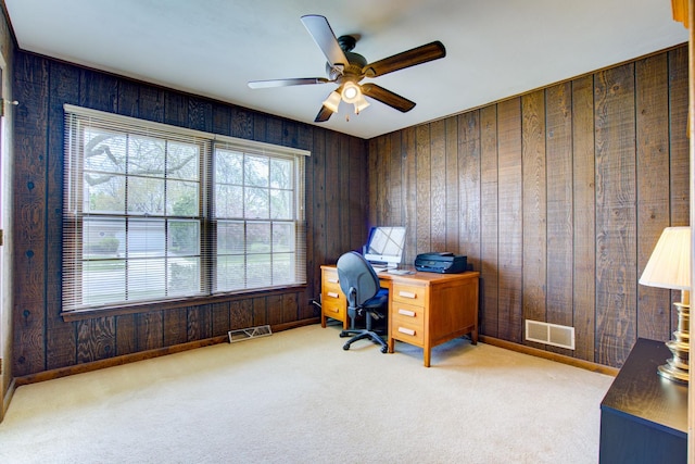 809 S Charles Ave, Naperville, IL 60540 - office featuring carpet floors, ceiling fan, and visible vents