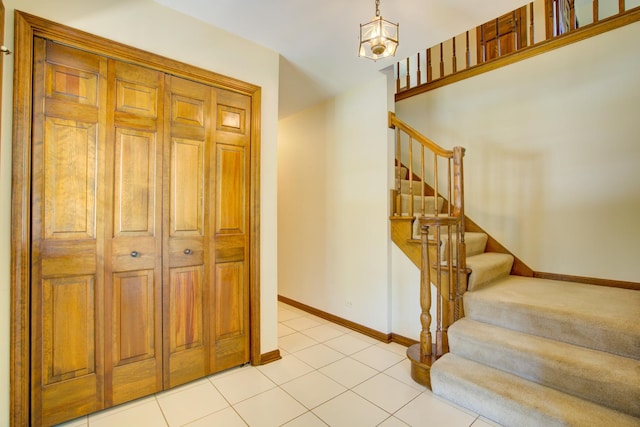 809 S Charles Ave, Naperville, IL 60540 - stairs with baseboards and tile patterned flooring