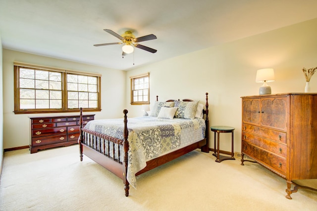 809 S Charles Ave, Naperville, IL 60540 - bedroom featuring light colored carpet, baseboards, and ceiling fan