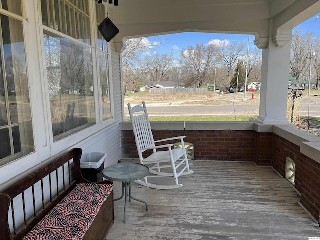 wooden deck with a porch