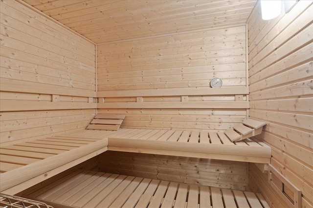 view of sauna