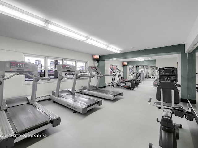 4970 N Marine Dr Unit 526, Chicago, IL 60640 - gym featuring a baseboard heating unit