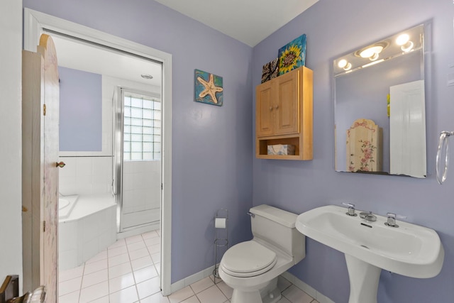 17864 Gladville Ave, Homewood, IL 60430 - full bath with tile patterned floors, toilet, a sink, baseboards, and a tub