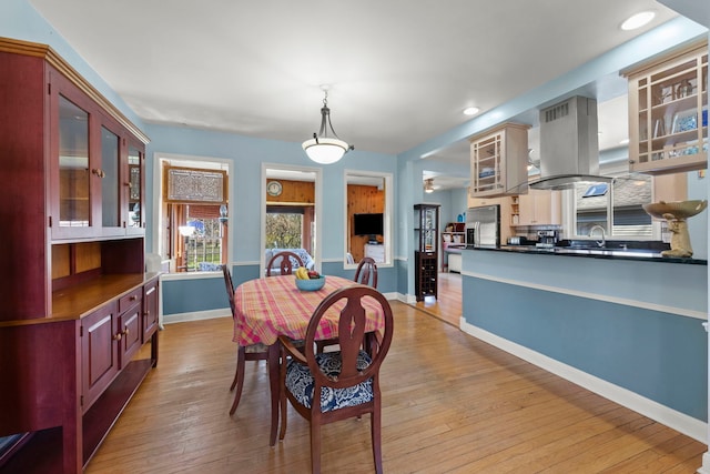 17864 Gladville Ave, Homewood, IL 60430 - dining room with baseboards, recessed lighting, and light wood-style floors