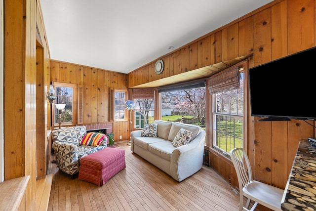 17864 Gladville Ave, Homewood, IL 60430 - living room featuring wooden walls and light wood-style floors